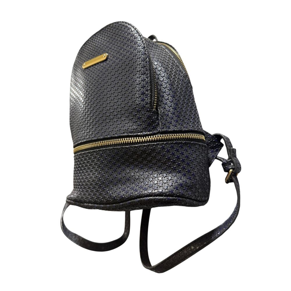 Small Black Star Pattern Backpack Navy Blue Stars Mini Daypack celestial Boho - Picture 3 of 10